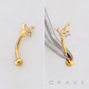 MULTI CZ BUTTERFLY 316L SURGICAL STEEL CURVED BARBELL/EYEBROW